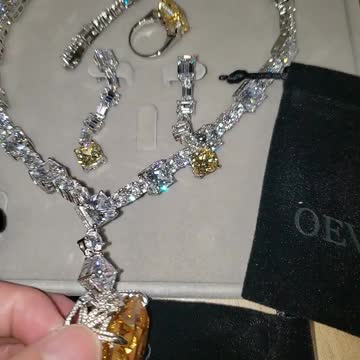 Top quality Wedding Bride Jewelry set, Silver Sparking Drop Earrings Pendant necklace