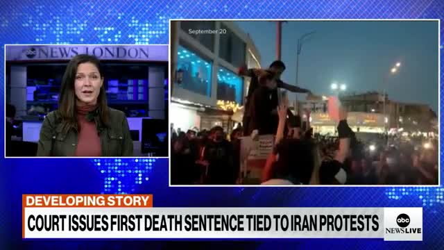1st death sentence issued to anti-government protesters in Iran l ABCNL