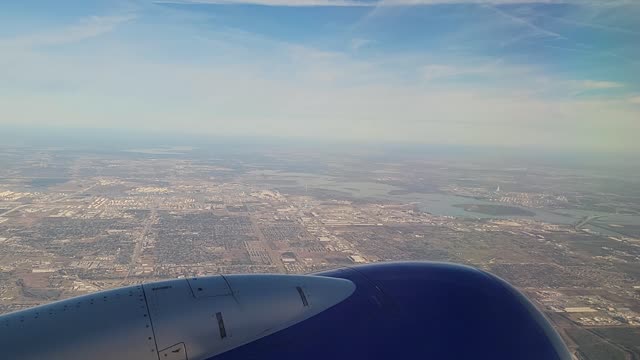 Ascent from Houston Hobby on Southwest Airlines flight going to Miami in January 2022