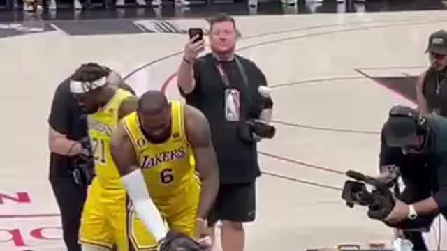 Lebron pre game chalk toss ritual