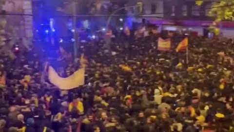 SPAIN: Madrid tonight as police clash with right-wing nationalists