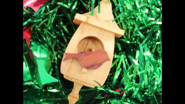 Miniature Birdhouse Ornament, Handmade from Reclaimed Hardwoods 909346287