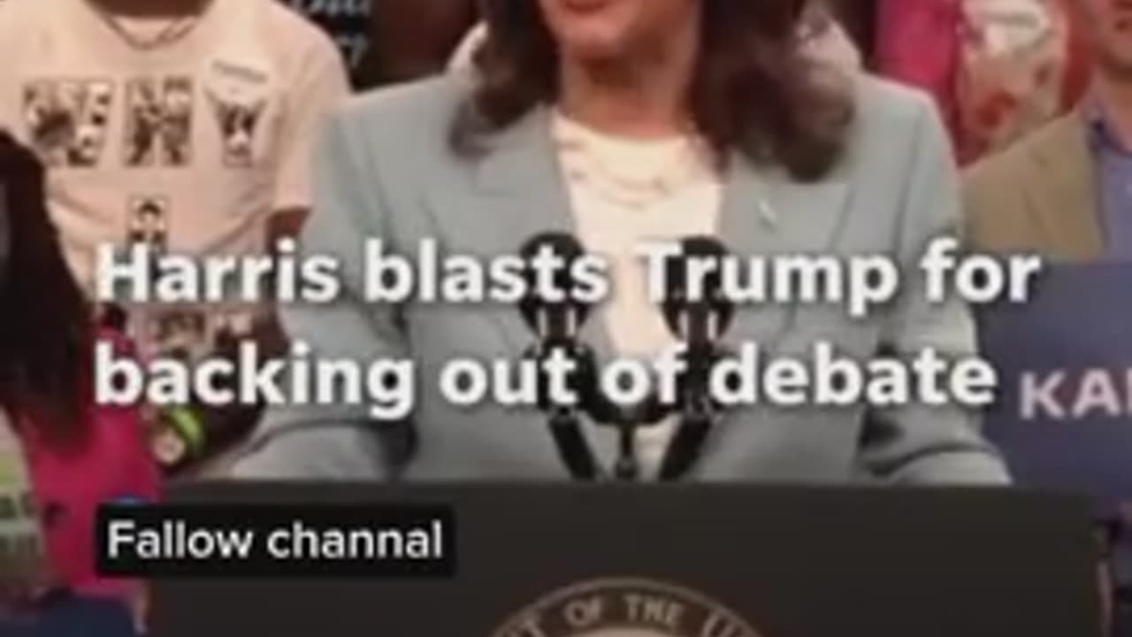 Kamala Harris blasts Trump for backing out of September debate _ USA TODAY(360P)