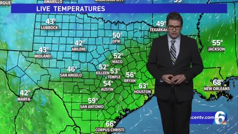 Central Texas Forecast Temperatures Warming Up As Cold Front Comes Back As Warm Front