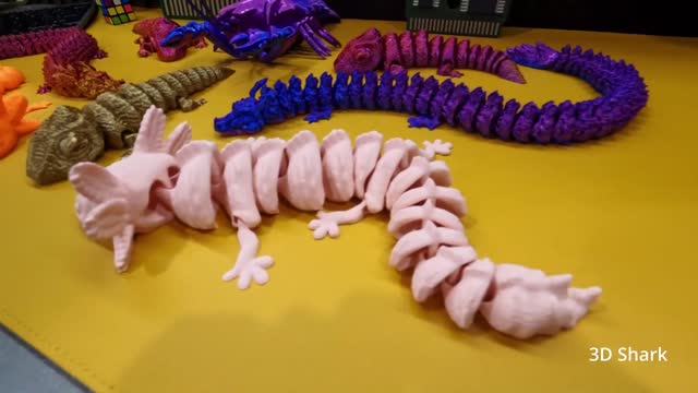 Cool Flexible Animals by 3D Printing 2022 Dragon Crawfish Gecko Axolotl 3D