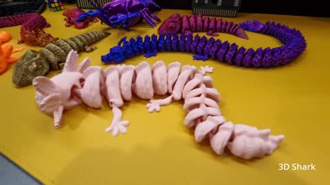 Cool Flexible Animals by 3D Printing 2022 Dragon Crawfish Gecko Axolotl 3D