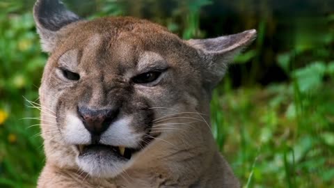 Very dangerous animal puma is mountain lion