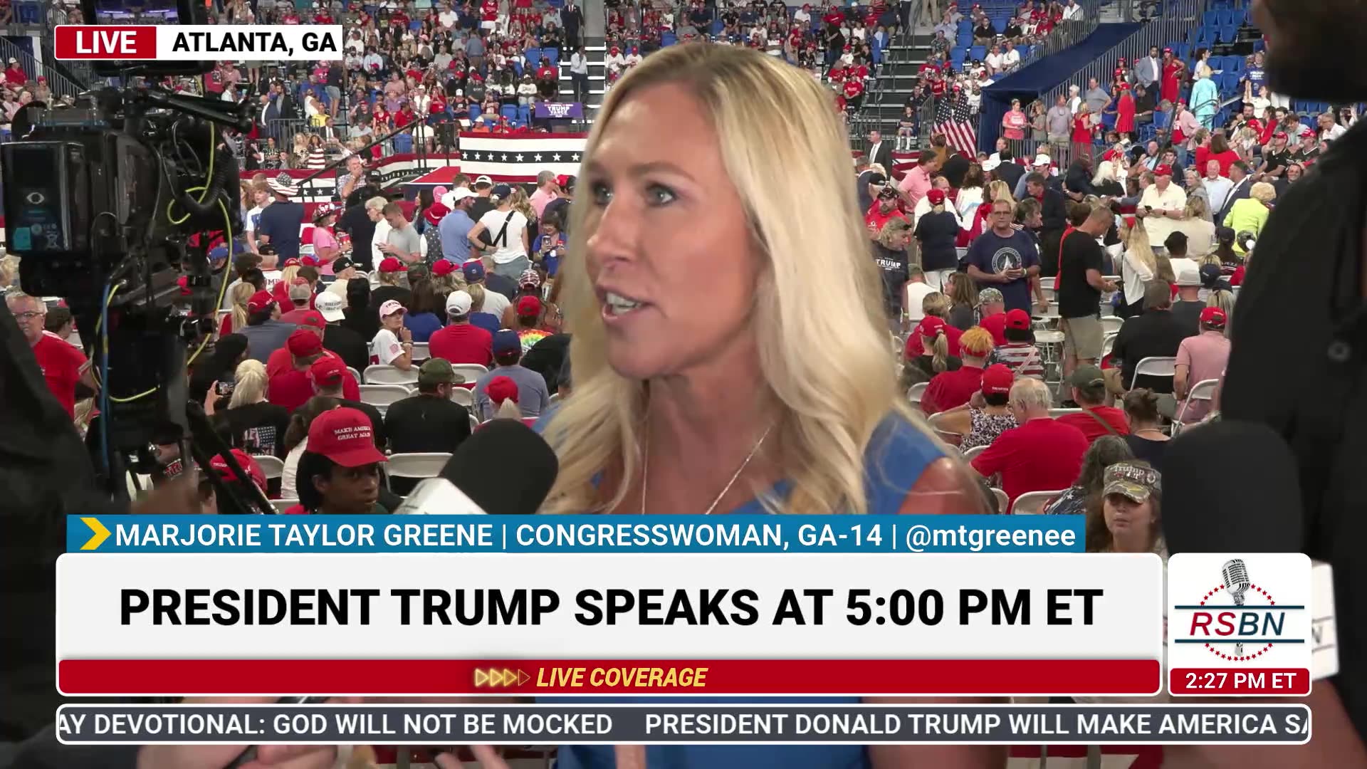 WATCH: Rep. Marjorie Taylor Greene gets interviewed By RSBN at Trump ...