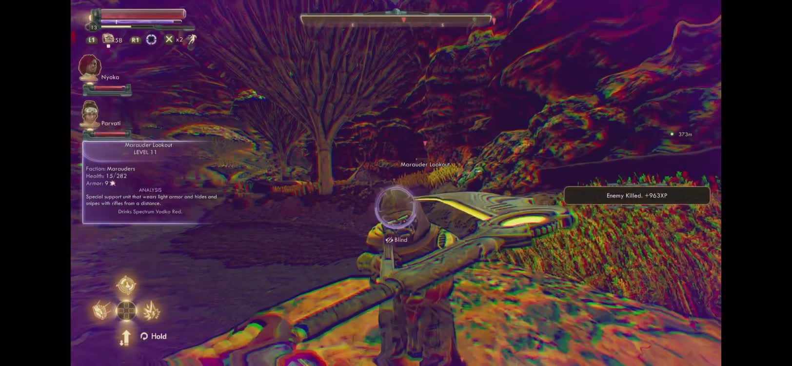 Beating The shit out of Aliens (OuterWorlds)