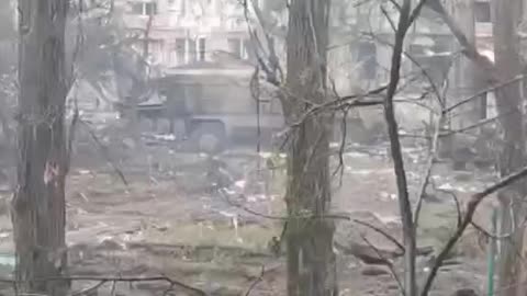 Bombing of an abandoned Kirpi armored vehicle by AFU soldiers in Bakhmut.