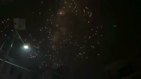 Many people set off fireworks at night