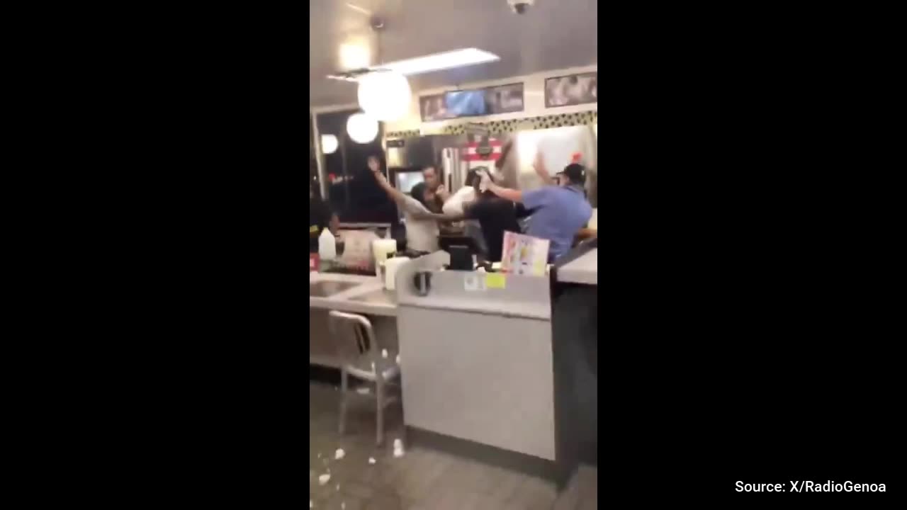 WATCH: Haymakers Served Alongside Hash Browns in Midnight Madness at Waffle House