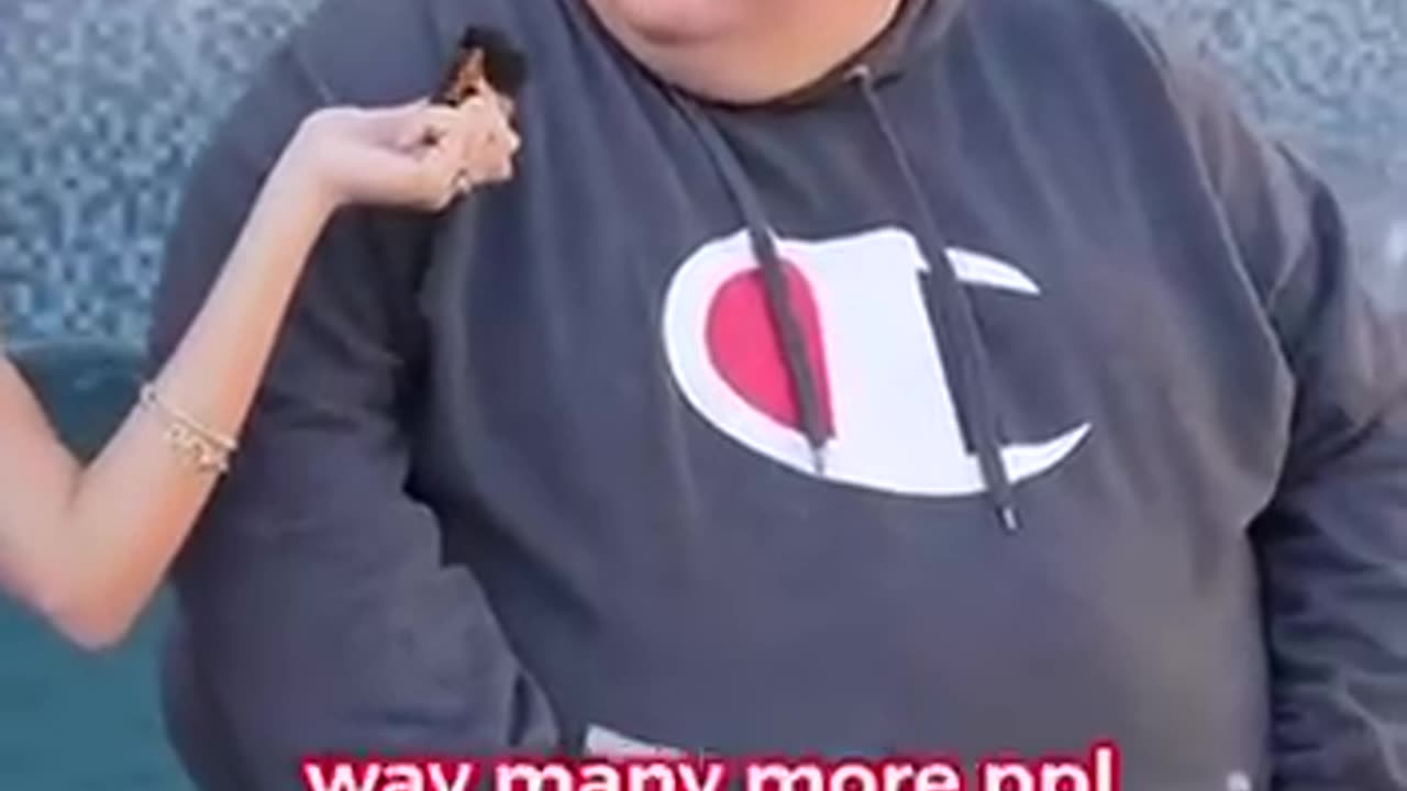 The girl's reaction