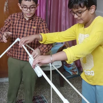 Tent house assembled with cousin kevin