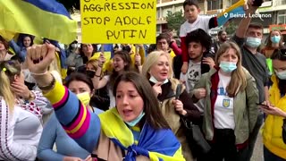 'Stop Putin': protesters around the world express fears