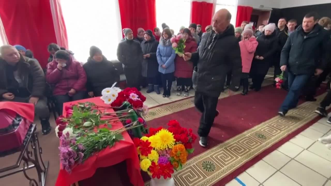 Funeral held for Russian soldier killed in Ukraine