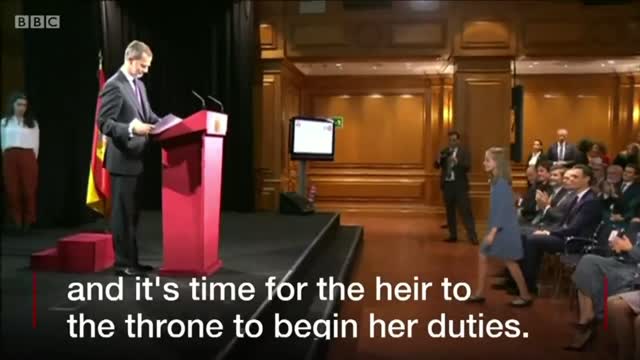 Spain's princess delivers her first speech - BBC News