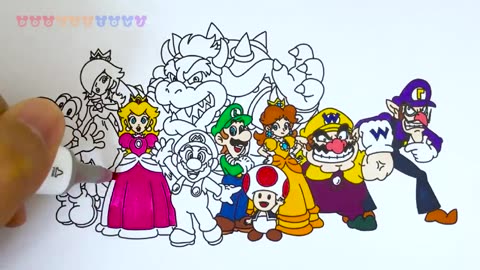 How to Draw Super Mario Characters #200 | Drawing Coloring Pages Videos for Kids