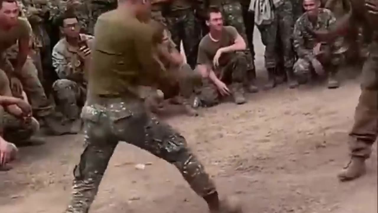 Friendly Knife Fighting Between Philippine Marine And USMC