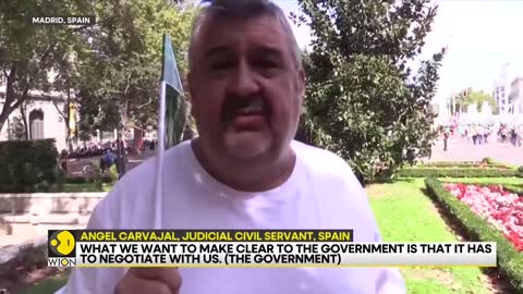 Over 10,000 civil servants take to streets in Spain over wage rise | Latest News | WION