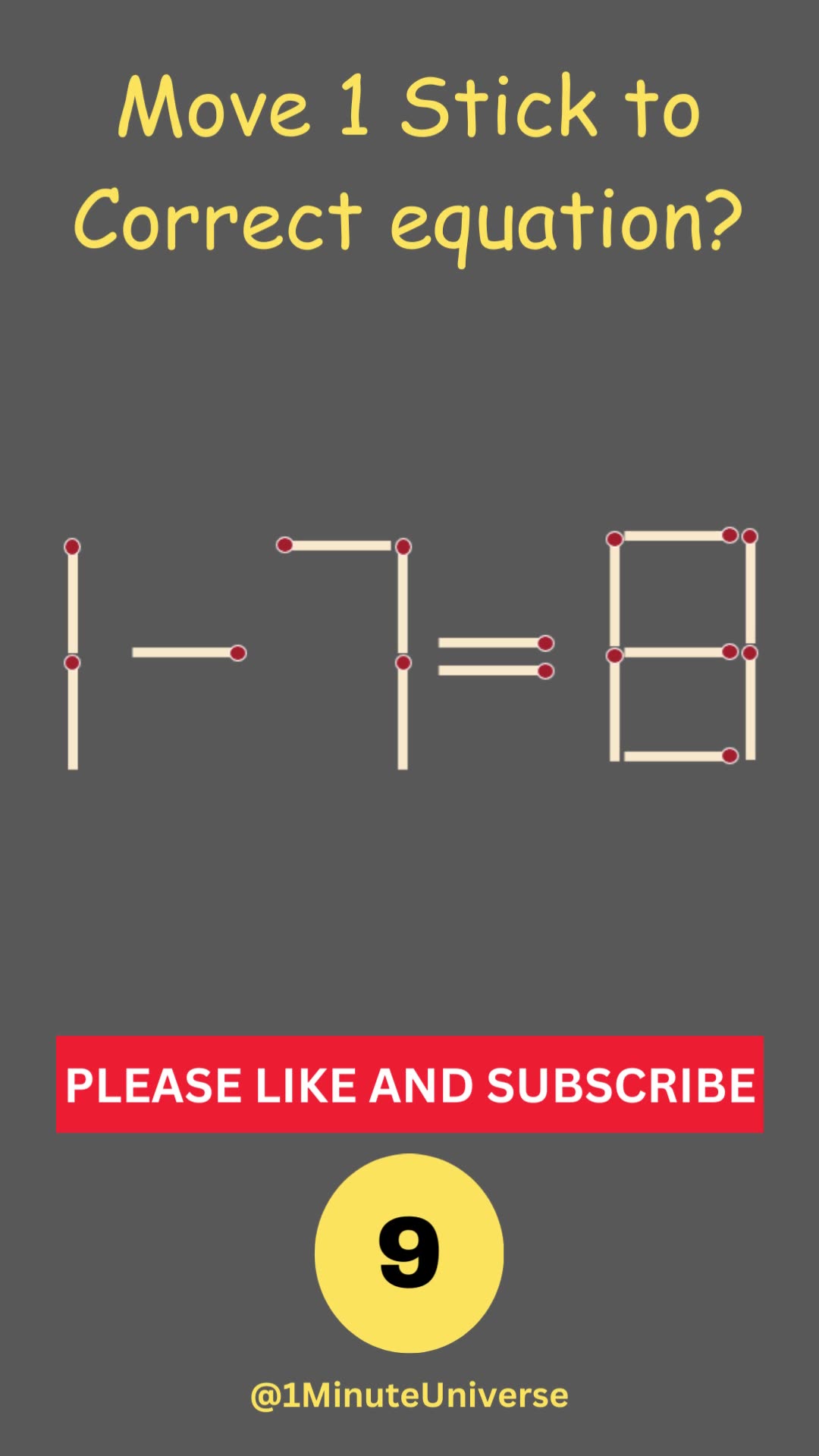 Riddle Using Sticks Move 1 Stick | Solve In 15 Sec | #braingame #riddles | Part-1