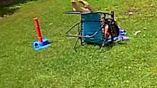 Wife Falls Backwards on Chair