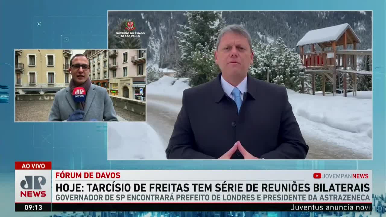 Jovem Pan News - Tarcisio de Freitas tem série de reuniões bilaterais em Davos