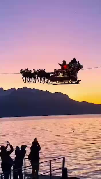Santa’s sleigh is up up and away