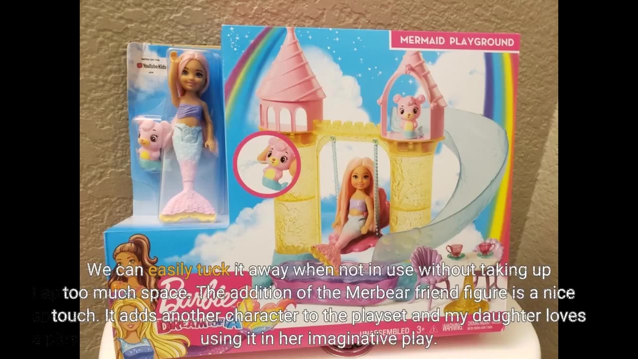 Skim Reviews: Barbie Dreamtopia Mermaid Playground Playset, with Chelsea Mermaid Doll, Merbear...