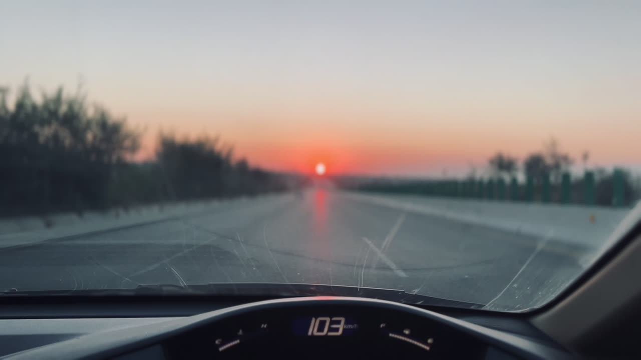 Sunset view Driving