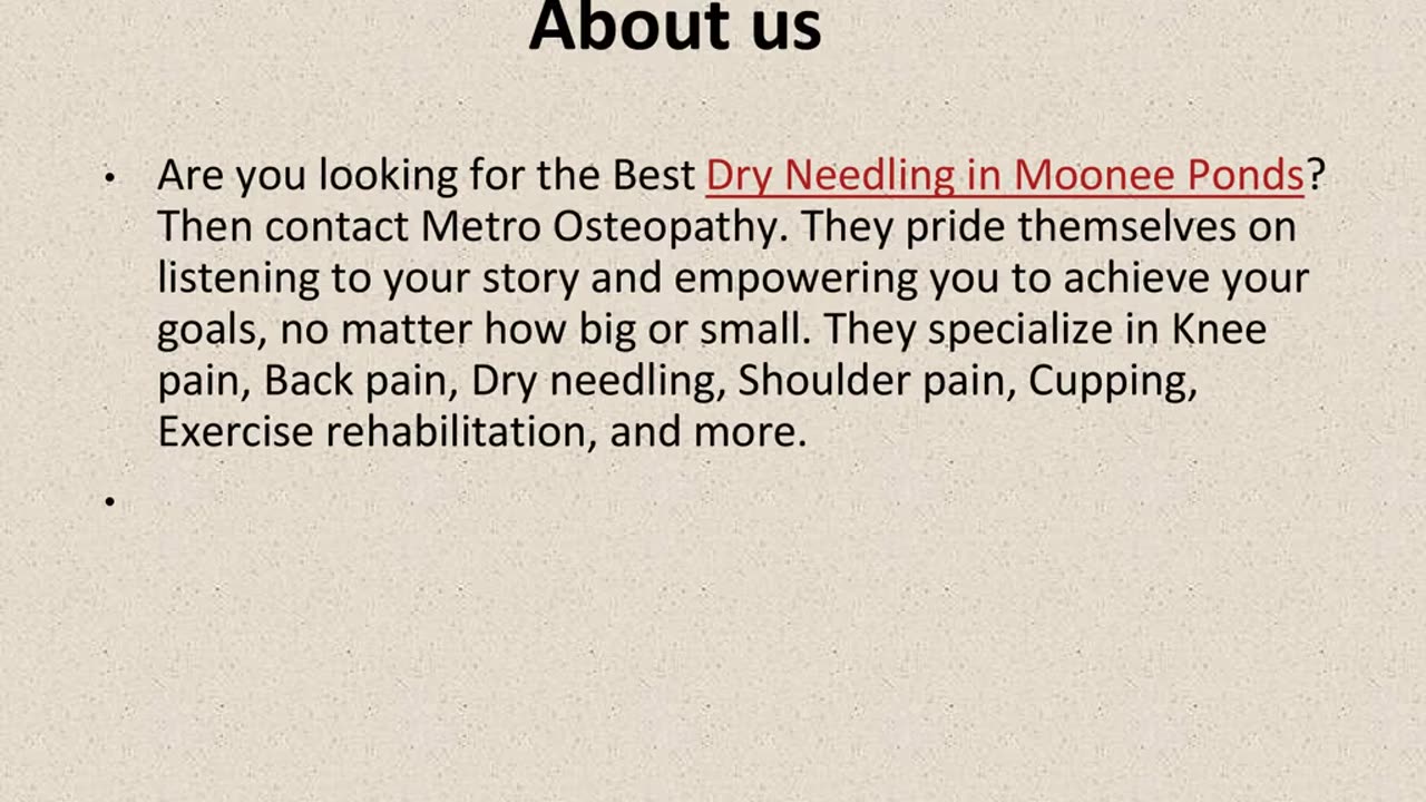 Best Dry Needling in Moonee Ponds.