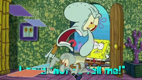 Squidward Is Playing With Tiles While Squidward Is Yelling At Spongebob 🧽