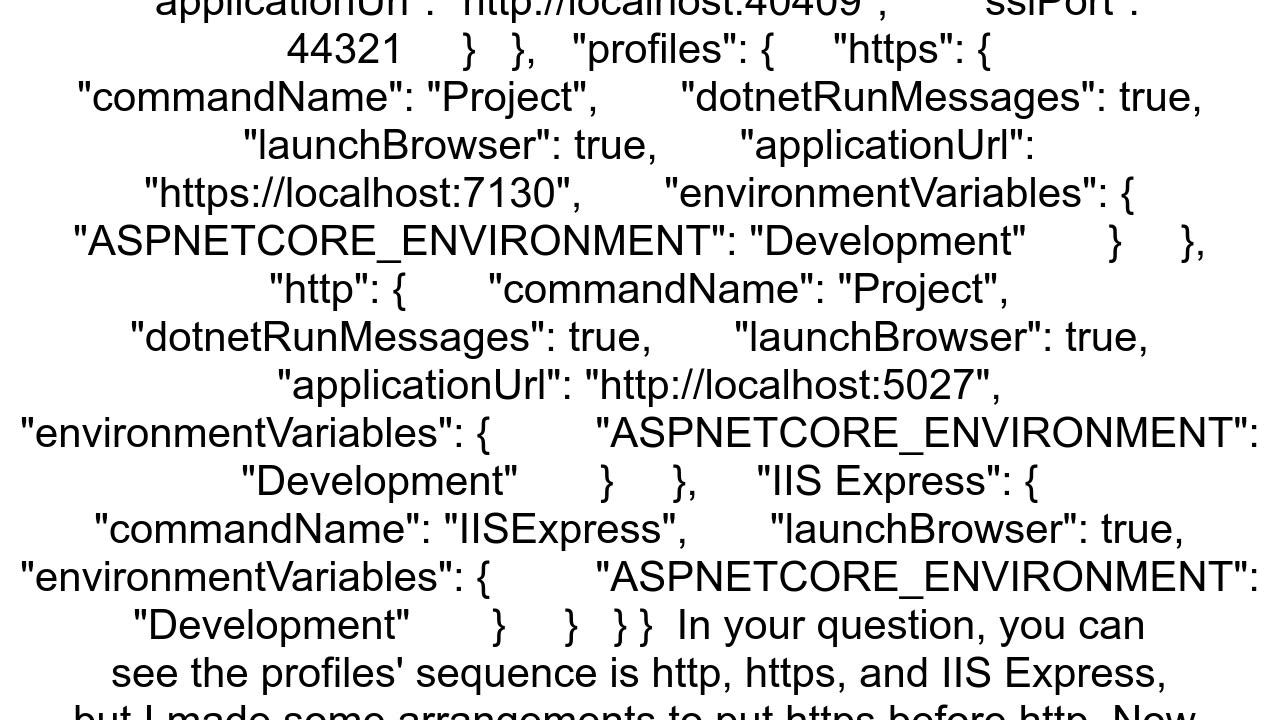 dotnet run command not listening on https
