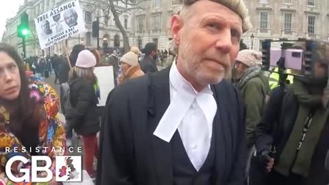 Barrister at medical freedom protest UK