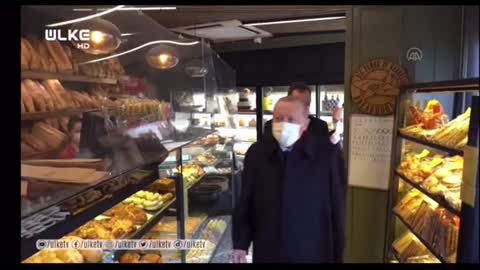 President of Turkey in Local Shop with* No Security