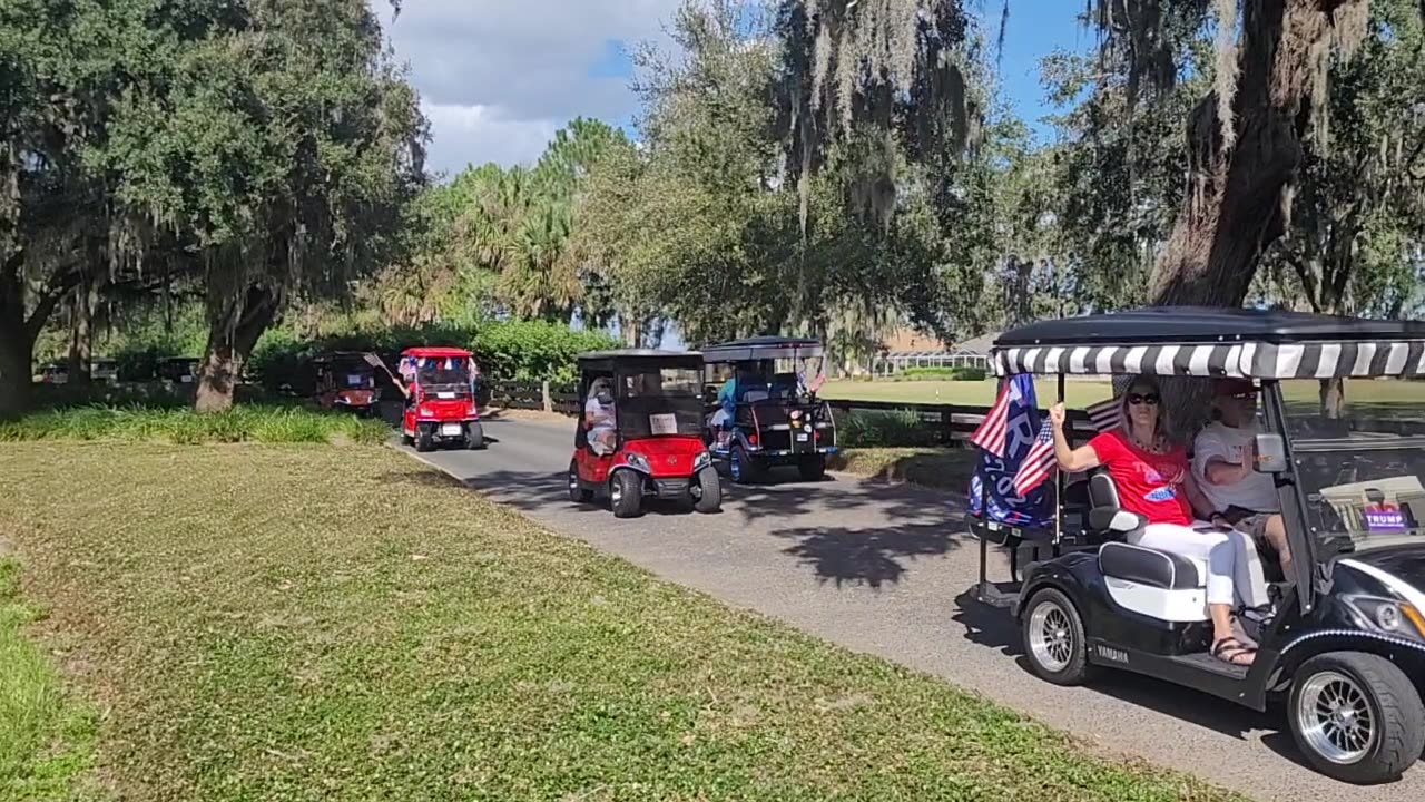 Trump golfcar prarade in The Villages 10/19/24