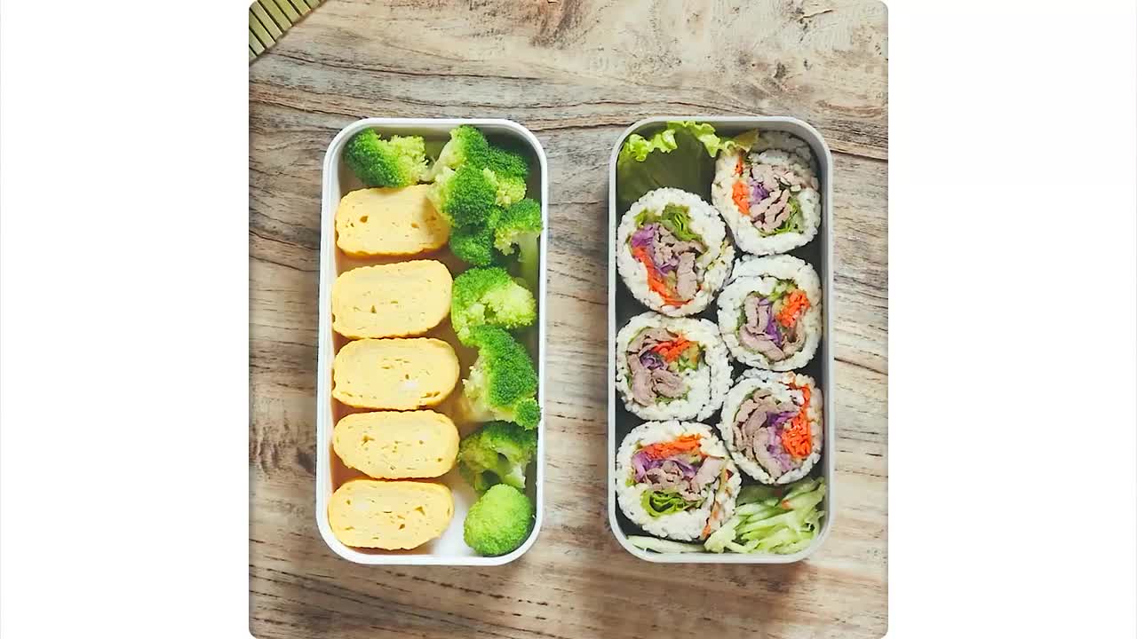 【3分钟便当】比寿司还简单的紫菜卷，加日本的玉子烧，来一份营养均衡午餐便当