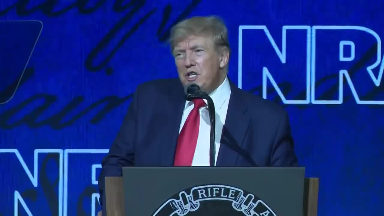 Former President Donald Trump speaks at NRA Convention in Houston