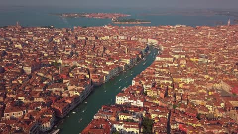 Venice, Italy Beautiful Scenery Aerial Drone Tour 4K