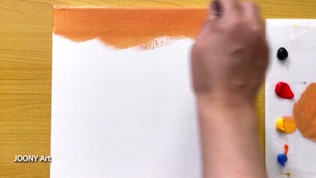 Sunset seascape painting step by step 2