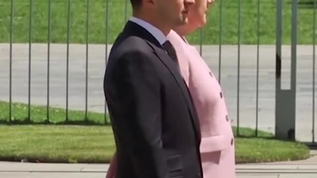 Angela merkel having a seizure standing next to zelensky