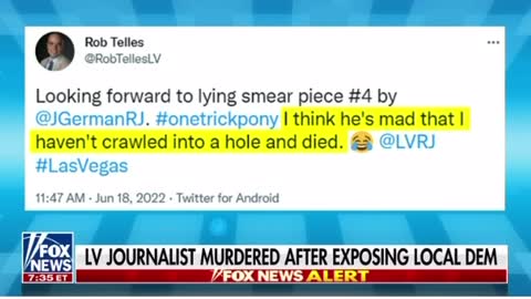 Las Vegas journalist murdered after exposing Democrat