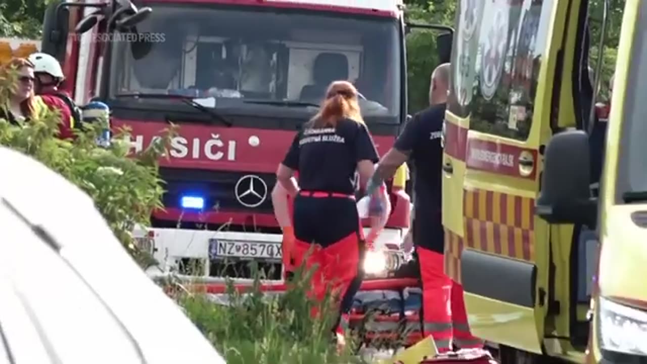 Train collides with bus in Slovakia, killing 7 people