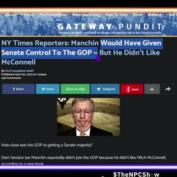 Joe Manchin Doesn't Like McConnell