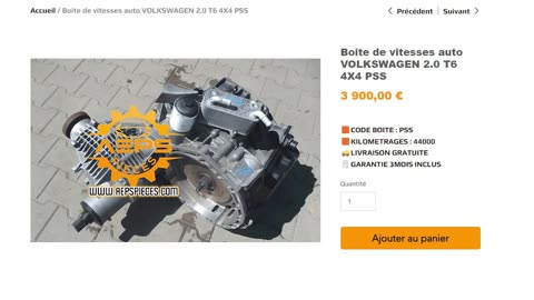 AEPSPIECES.COM - Boite de vitesses auto VOLKSWAGEN 2.0 T6 4X4 PSS