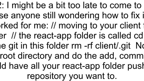 Content of createreactapp is not pushed in github