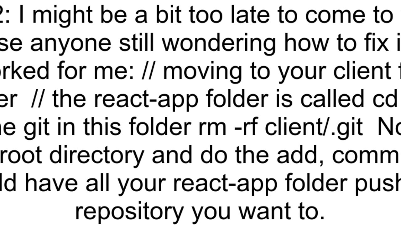 Content of createreactapp is not pushed in github