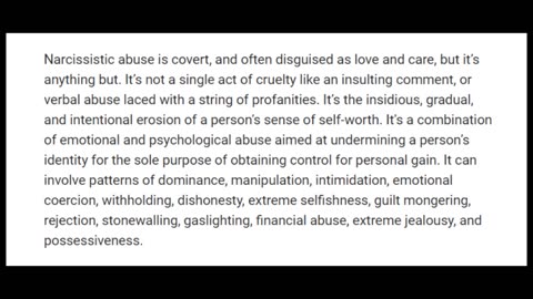 Narcissism Part 1 - Diagnosis and Behaviours
