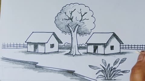 Simple rules for drawing village scenes for beginners