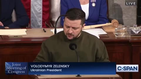 Ukraine President Zelensky speaks before US Congress.